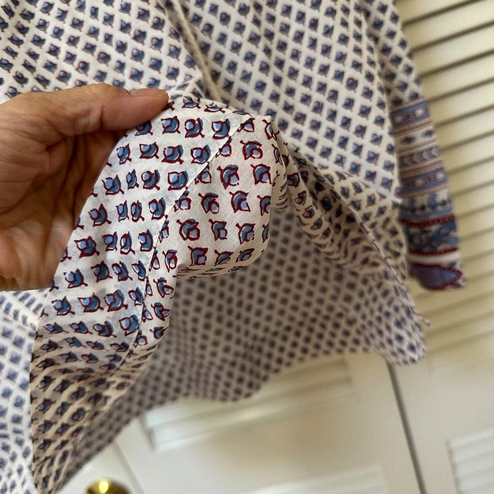 J. Crew Point Sur Boho 100% Cotton Top Long Sleeve Size 12 - Picture 8 of 14